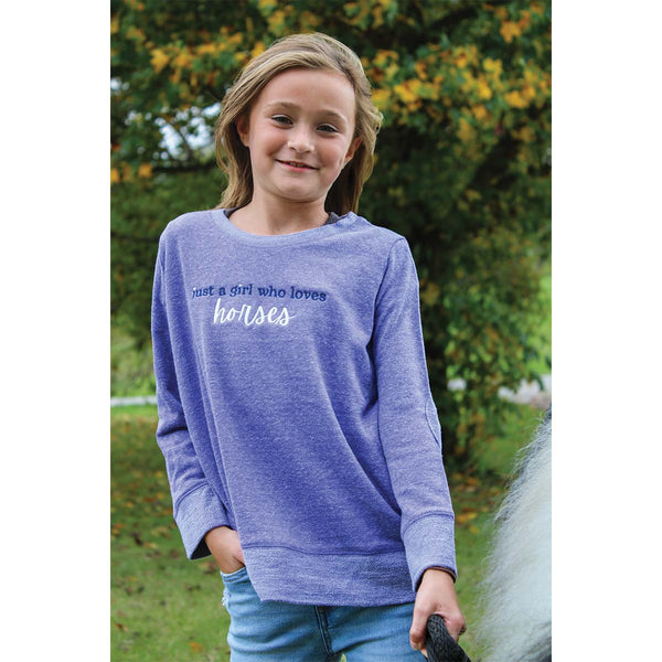 A Girl Who Loves Horses Girls Sweatshirt